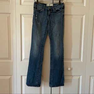 ABERCROMBIE & FITCH JEANS - BOOTCUT LIGHT WASH - DISTRESSED - SIZE 24